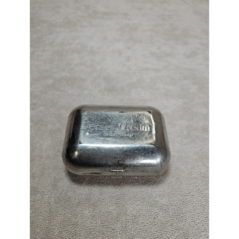 Antique Advertising J.B. Williams JERSEY CREAM Traveling Silverplate Soap Box